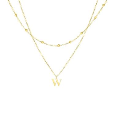 Imagem de Tenyux Colares femininos com inicial banhada a ouro 18 K – Colar delicado com pingente de letra minúscula A-Z, colar de nome personalizado, joia de ouro delicada para presente, Banhado a ouro, Banhado
