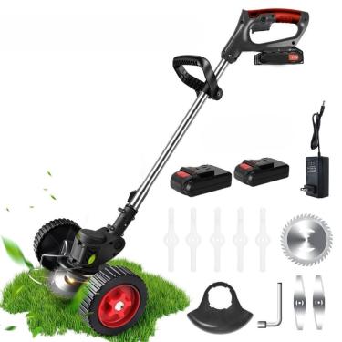 Imagem de RoçAdeira E Aparador De Grama EléTrico 1580w, Profissional Em Gramas E Arbustos,(Carrinho de apoio e 2 baterias)