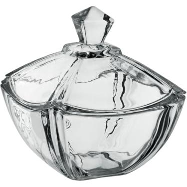 Imagem de POTICHE BOMBONIERE BALEIRO QUADRADO HOME&CO TAMPA VIDRO 9x18x18cm