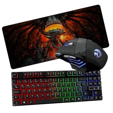 Imagem de Kit Gamer Teclado RGB, Mouse 3200DPI RGB, Mousepad GRANDE de 70X35