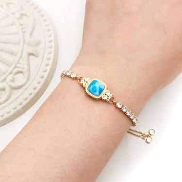 Imagem de Pulseira de tênis elegante, joia de casamento clássica com zircônia cúbica brilhante, acessório elegante para noivas e ocasiões especiais, perfeito para eventos de verão SJ4344, 10 inches, Latão, Sem