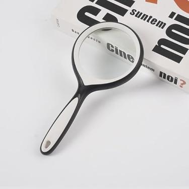 Imagem de 1 lupa 10x, grande lupa portátil para leitura, 20 cm, à prova de estilhaçamento, cabo de borracha