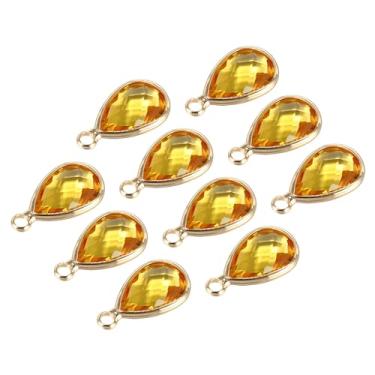 Imagem de Pingente de pingente, 10 peças de cristal feito à mão, 1,6 x 0,8 cm para brincos personalizados, pulseira, colar, pingente, chaveiro, fabricação de joias, tom dourado, TBD, Acrílico, Ágata