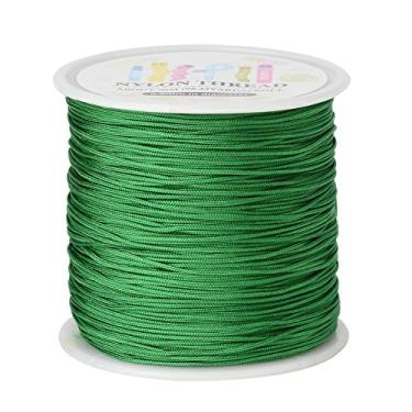 Imagem de Fio de nylon trançado de 0,8 mm, 98 metros, cordão de macramê chinês com carretel de plástico (verde)