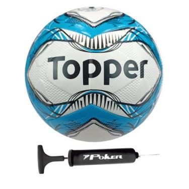 Imagem de Bola Society Topper Slick Fusionada Oficial + Bomba de Ar, Azul