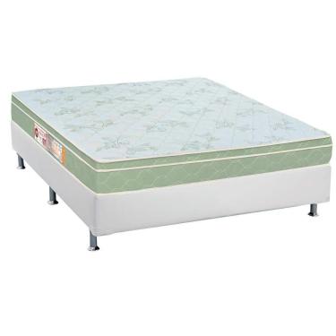 Imagem de Cama Box Casal: Colchão Espuma D33 Castor Sleep Max + Base Crc Courano White(138X188)