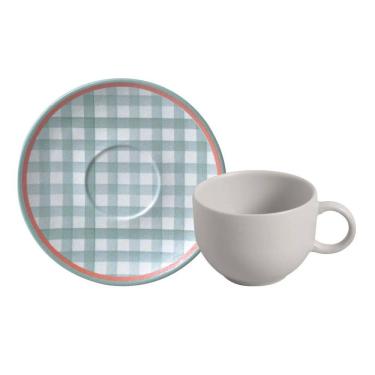 Imagem de Xícara de Chá com Pires Coup Stoneware Tempo de Festa 220ml 