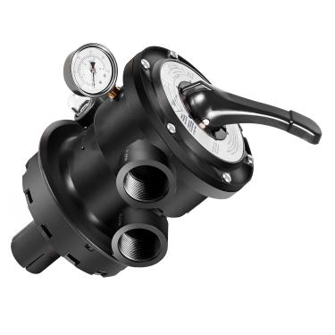 Imagem de KZU SP0714T Válvula multiporta de montagem superior, substituição para Hayward VariFlo, válvula de controle estilo braçadeira de 7 posições de 3,5 cm para todos os filtros de areia Hayward