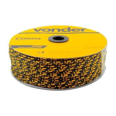 Imagem de Corda multifilamento trançada 3mmx625m preta/amarela vonder
