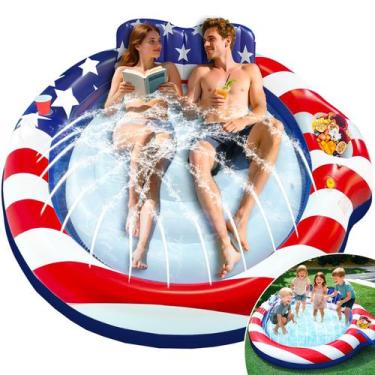 Imagem de Flutuador de piscina inflável TURNMEON American Flag 180x165cm para ad