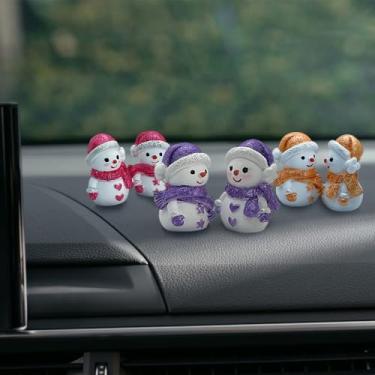 Imagem de Difusor de ambientador de carro gesso casal estatuetas de boneco de neve perfumado gesso bonito acessórios interiores ornamentos de painel de carro enfeites de painel de carro presentes de Natal