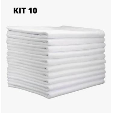 Imagem de Kit com 10 - Pano De Prato Branco - Pé De Galinha - O Legitimo - Liso 