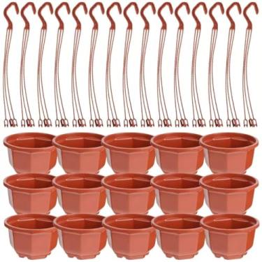 Imagem de KYUQY Vasos de plástico para pendurar, vasos de flores de 27 cm, vasos de flores pendurados na parede, vasos de berçário, vaso de orquídea para decoração de jardim interno ao ar livre (15 peças)