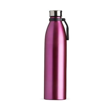 Imagem de Garrafa Térmica de Inox Fosca com Alça, 1100ml, Roxo Metálico, Tampa Rosqueável, 30,5cm Altura, para Academia e Passeios