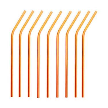 Imagem de Kit 50 canudos de inox curvos 6mm com 21,5cm - CAN.U.DO, Dourado