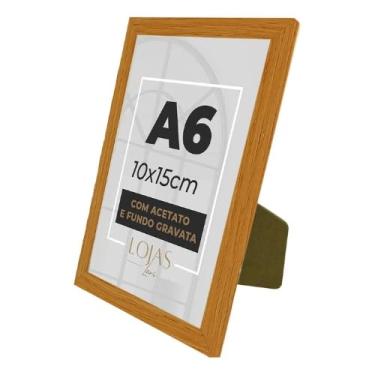 Imagem de Kit 3 Porta Retrato A6 10x15cm com Acetato fundo gravata Quadros Molduras Fotos (Madeira)