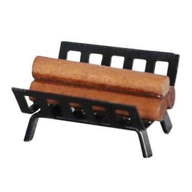 Imagem de Prateleira de lenha para casa de bonecas em miniatura em escala 1:12 d