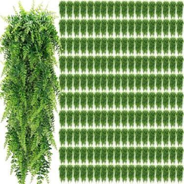 Imagem de Geosar 116 peças de plantas artificiais penduradas 81 cm, samambaias de Boston de plástico, plantas falsas para parede, quarto, jardim, guirlanda de casamento, decoração interna e externa, sem cesta