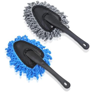 Imagem de Pacote com 2 escovas de microfibra super macias, ferramenta de poeira, escova de limpeza, limpador de painel de carro, ferramentas de limpeza para limpeza de carro, cozinha doméstica, computador