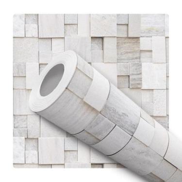 Imagem de Papel De Parede Adesivo Lavável Canjiquinha Cinza Efeito Visual 3D 10m