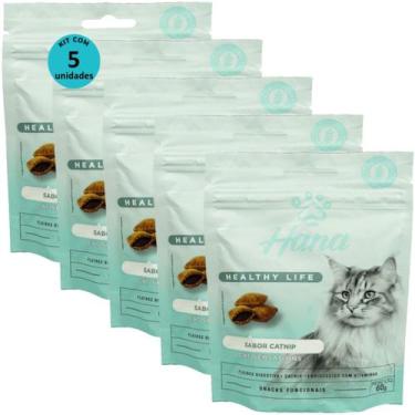 Imagem de Kit 5 Snacks Hana Healthy Life Cat Sensations Para Gatos Adultos 60g