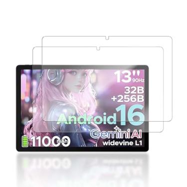 Imagem de YAJOJO Pacote com 2 protetores de tela para tablet DOOGEE U13 de 13 polegadas, vidro temperado de dureza 9H para tablet DOOGEE U13, antiarranhões, sem bolhas, clareza HD