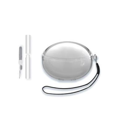 Imagem de Capa para fones de ouvido abertos Baseus Inspire XC1, capa protetora de TPU transparente e macio com chaveiro e kit de limpeza para mulheres e homens, à prova de choque, transparente