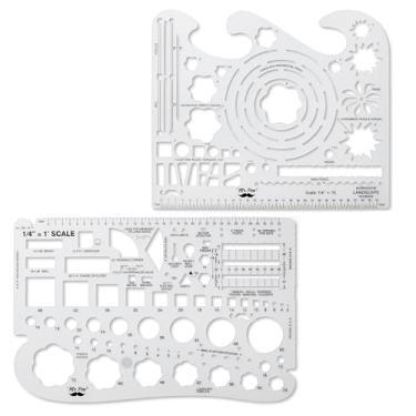 Imagem de Mr. Pen - Modelos de paisagem, modelos arquitetônicos, ferramentas de desenho, ferramentas de paisagismo, modelo de design de paisagem, formas de régua de desenho, estênceis de desenho