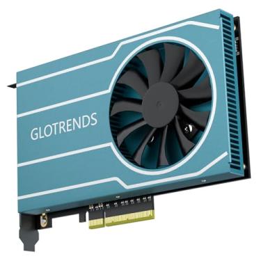 Imagem de GLOTRENDS Cartão adaptador PA44 Quad M.2 NVMe para PCIE 4.0 X8 com controlador IX8024, suporta função de bifurcação PCIE, compatível com Windows/Mac OS/Linux