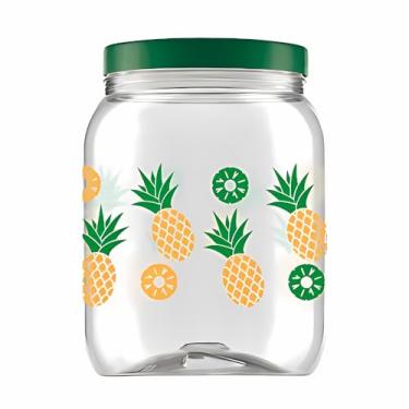 Imagem de Pote Plastico Porta Mantimentos Organizador Decorado 1lt (Abacaxi)