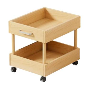 Imagem de FytStycale Rolling Storage Organizer Rolling Cart 2 camadas Carrinho de prateleira móvel com rodízios para cozinha, M
