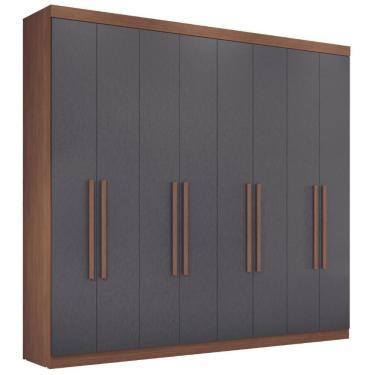 Imagem de Guarda Roupa Casal 8 Portas 4 Gavetas Paris Jatobá Grafite
