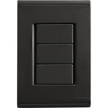 Imagem de Conjunto Placa Cega 4x2 Tramontina Liz Grafite