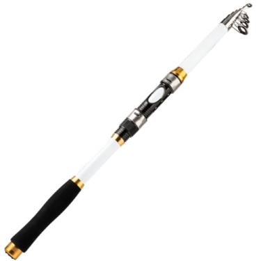 Imagem de Vara De Pesca Giratória 1.8m/2.1m/2.4m/2.7m/3.0m/3.3m, Mar Telescópico De Longo Alcance Para De Robalo (Branco,1.8M)