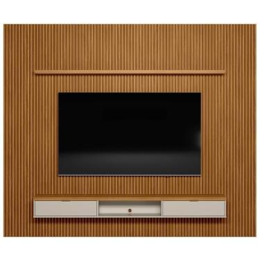 Imagem de Painel Ripado Para 75 Pol. Com Bancada 297cm Plus L06 Nature-off White - Mpozenato