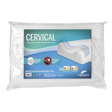 Imagem de Travesseiro Cervical Látex 50x70 Fibrasca Branco, 1
