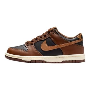 Imagem de Nike Dunk Low Sapatos infantis grandes (preto/cacau wow/leite de coco/bronzeado britânico), Preto/British Tan-Cacau Wow, 19