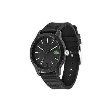 Imagem de Lacoste Relógio masculino TR90 de quartzo com pulseira de borracha, preto, 20 (modelo: 2010986)