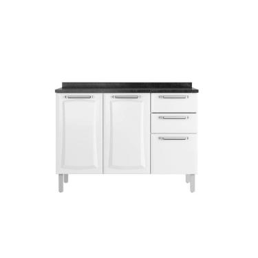 Imagem de Balcão Cozinhas Itatiaia Tarsila - 3 Portas e 2 Gavetas - Branco