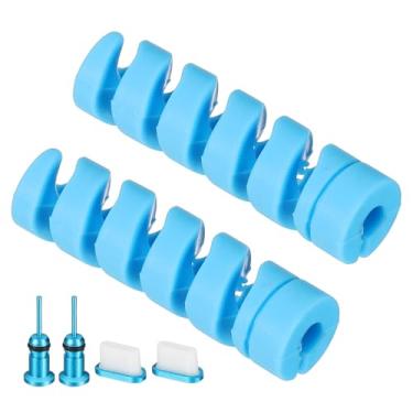 Imagem de PATIKIL Conjunto de protetores USB à prova de poeira, 6 peças tipo-C plugues de poeira para fone de ouvido tampas de poeira capa de porta de carregamento protetor de cabo para laptops, desktops