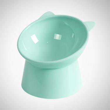 Imagem de Comedouro Bebedouro Elevado Inclinado para Cachorro e Gato (Verde)