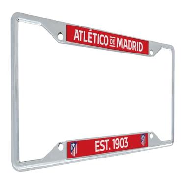 Imagem de Desert Cactus Atletico Madrid Moldura de placa de licença Atleti de Madrid Suporte de etiqueta de carro de futebol espanhol para frente ou traseira do carro oficialmente licenciado em metal (moldura