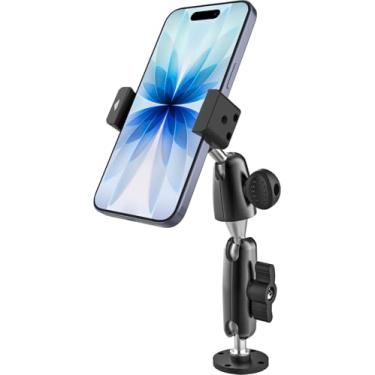 Imagem de GDZN Suporte de telefone para caiaque, [todo material de metal] Suporte de telefone com base de broca resistente para barco/canoa, braço ajustável de 360° - Clipe universal de telefone para iPhone 17