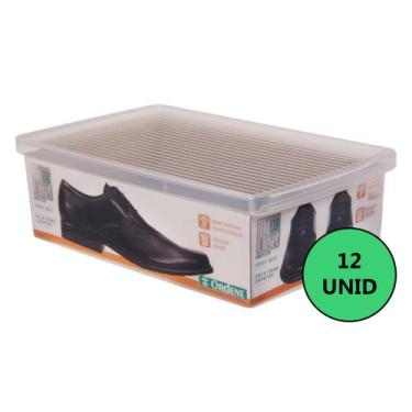 Imagem de Caixa Grande Para Sapatos Calçados Tênis Ordene Plástico 12 Un