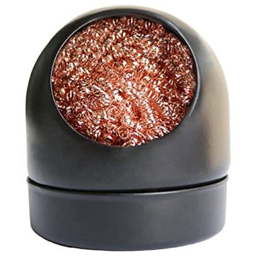 Imagem de Limpador de ponta de ferro de solda com esponja de limpeza de fio de latão e suporte de base de metal