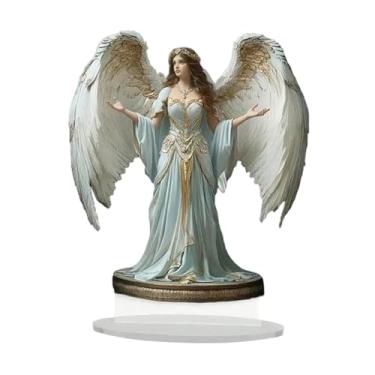 Imagem de Ｂｅｓｇａ Decoração de Natal 2D com Base, Arte Artesanal Criativa em Acrílico para Mesa, Enfeite para Lareira ou Armário, Anjo de 20 Cm