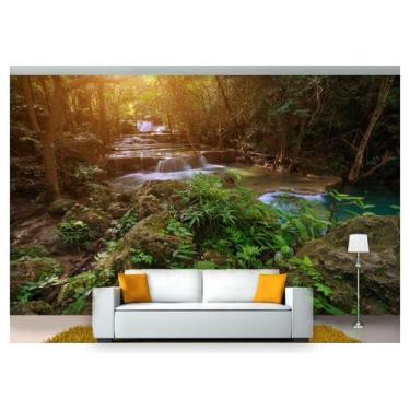 Imagem de Papel De Parede Cachoeira Natureza Mata 3D 6M² Nch167 - Você Decora