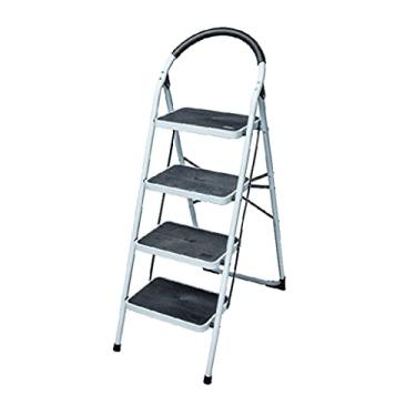 Imagem de Escadas dobráveis Escadas de metal Escadas dobráveis com pega e pedal largo Escada portátil de 4/5 degraus Escadas domésticas para escada resistente com capacidade de 150 kg (Cor: Escada de 4 degraus