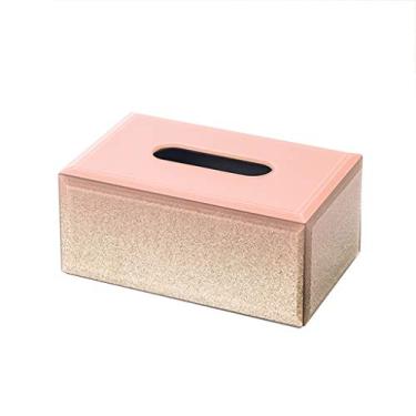 Imagem de Yalych Caixa de armazenamento de vidro com suporte para casa, pacote de mesa, suporte de decoração de mesa pode ser dado a amigos caixa de lenços decorativa de presente