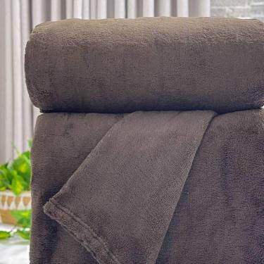 Imagem de Cobertor Casal Uni Fleece Marrom